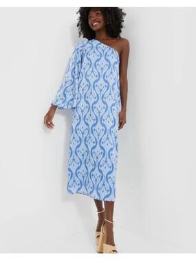Tuckernuck Hyacinth House One-Shoulder Blue geometric Luna Dress